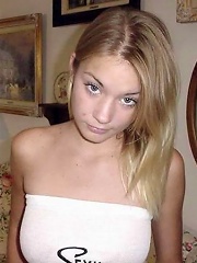 cute white blonde teen with perfect tits